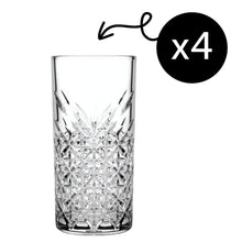 Longdrinkglas 450 ml klar mit dekorativem Schliff für Wasser und Cocktails