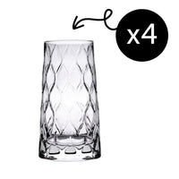 HELDENA Longdrinkgläser 450 ml – 4er Set mit Blattmuster