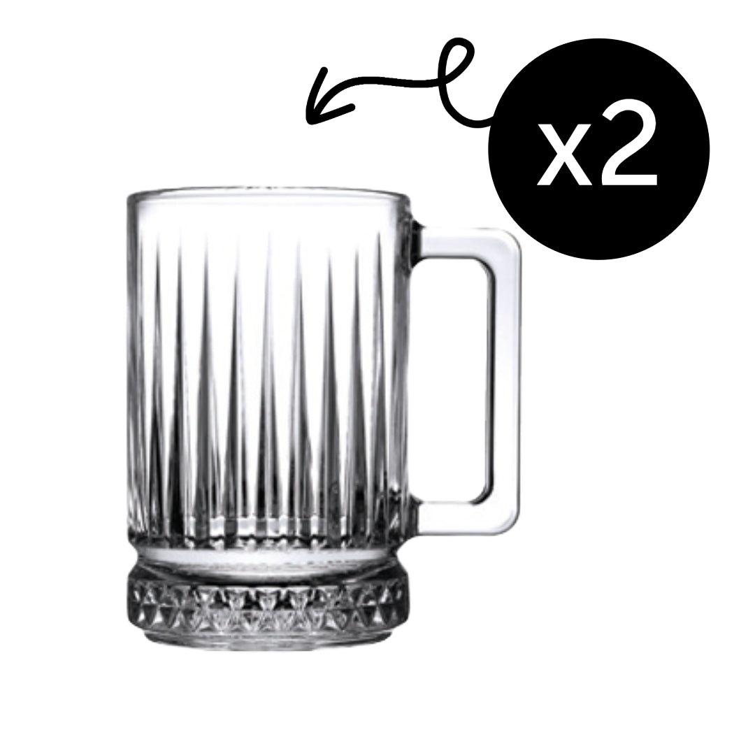 Pasabahce Elysia Glas-Mug Detailansicht Facettenschliff Lichtbrechung elegant