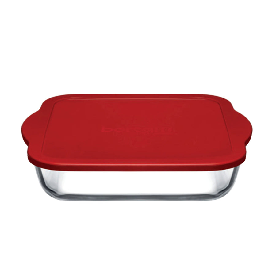HELDENA Borcam quadratische Auflaufform 1950 ml mit Deckel, 25,8 × 22,6 cm