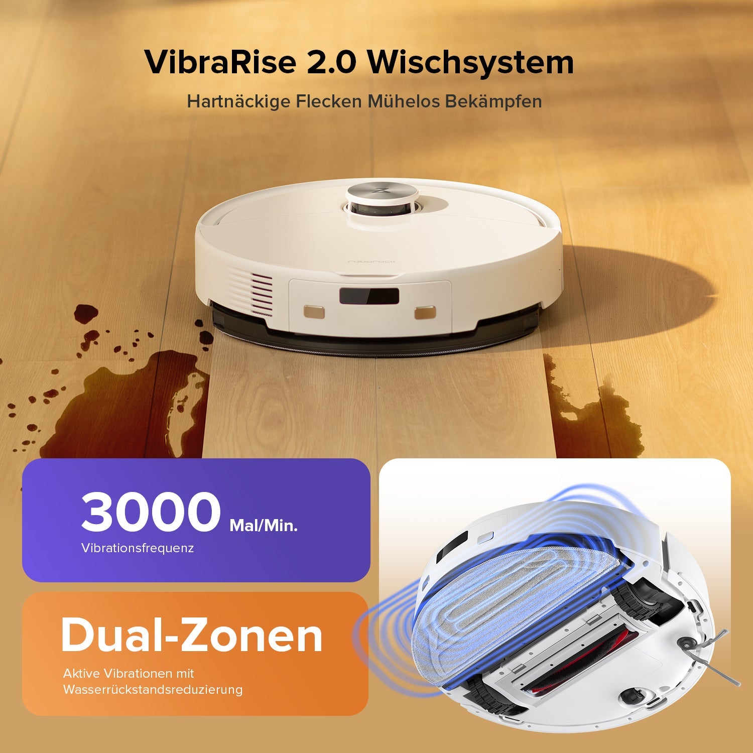 Roborock Q10 S5 Set weißer Saugroboter Moppmodul für Wischfunktion auf Fliesen