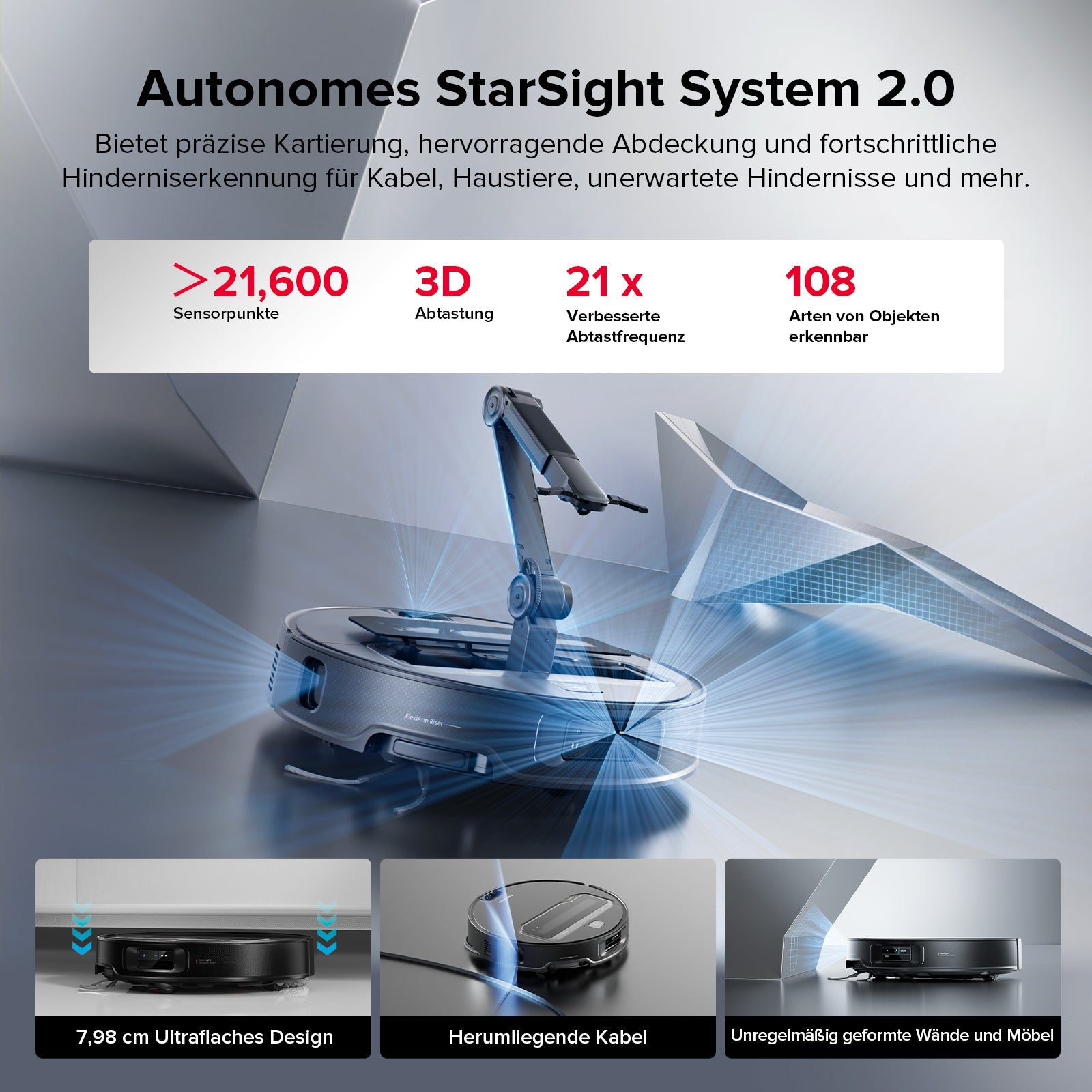 Roborock Saros Z70 Saugroboter mit OmniGrip-Arm und 22.000 Pa Saugkraft