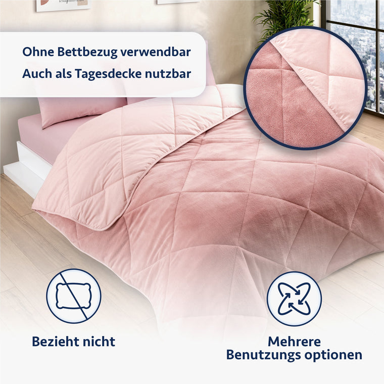 HELDENA Wellsoft Bettdecke Rosa im modernen Schlafzimmer