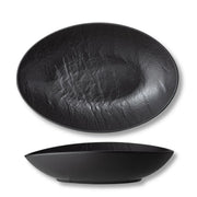 Wilmax Ovale Servierschale 30 × 19,5 × 7 cm Schwarz Porzellan