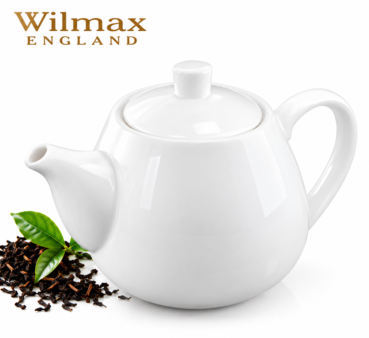 Wilmax Kaffee- und Teekanne mit Ausgusssieb 1000 ml Weiß Porzellan