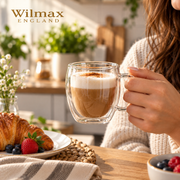 Wilmax Doppelwandiger Glasbecher 250 ml 4er-Set Transparent – Anwendungs- oder Detailansicht; Lieferumfang: 4 Stück