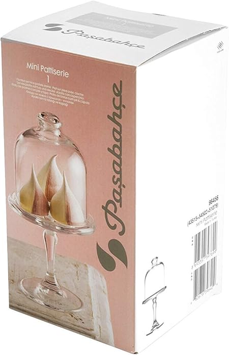 HELDENA Mini Patisserie Servierglocke 198 mm – Glasglocke mit Fuß