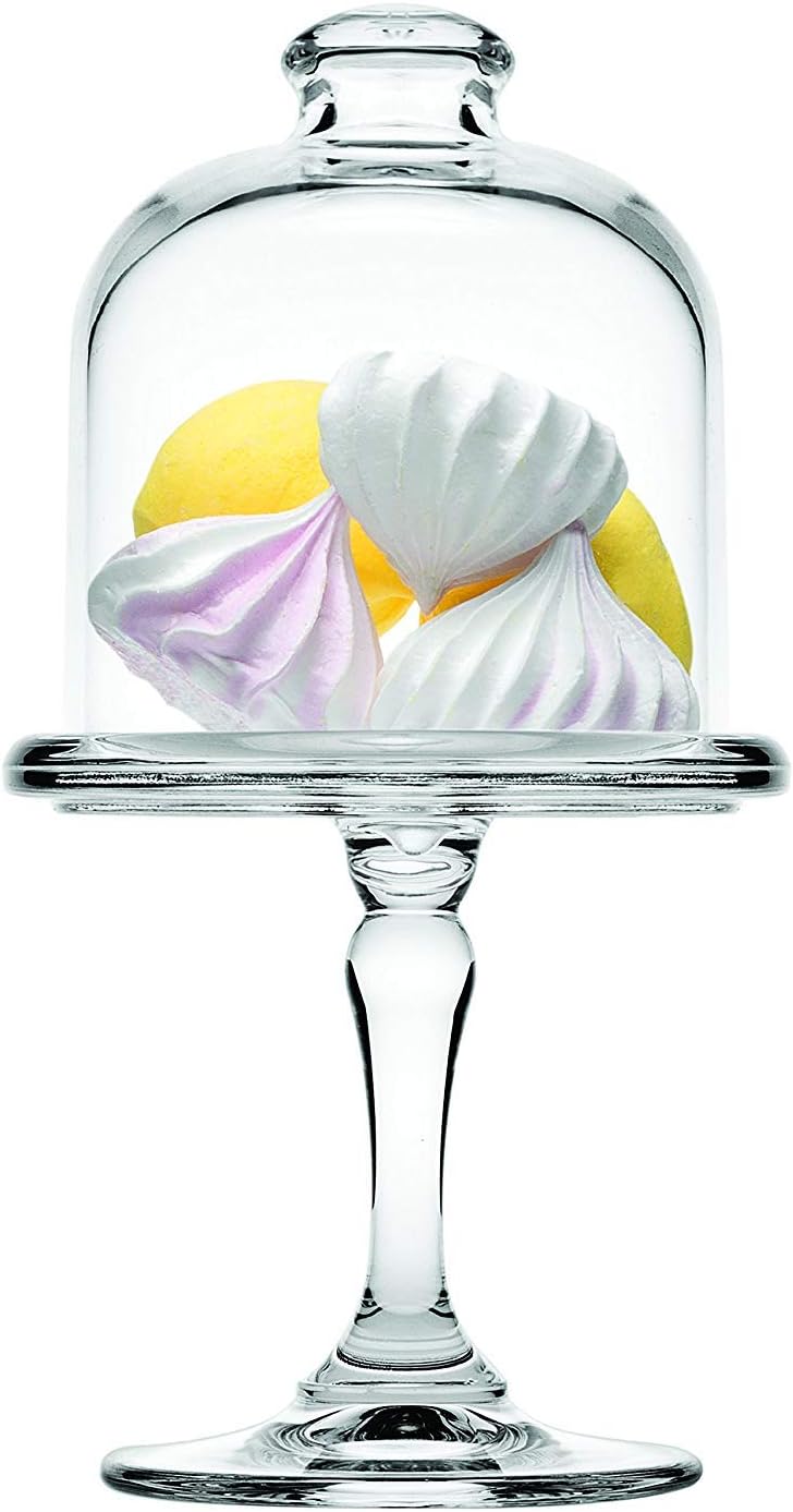 HELDENA Mini Patisserie Servierglocke 198 mm – Glasglocke mit Fuß
