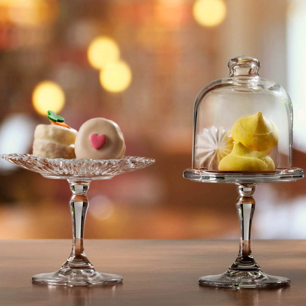 HELDENA Mini Patisserie Servierglocke 198 mm – Glasglocke mit Fuß