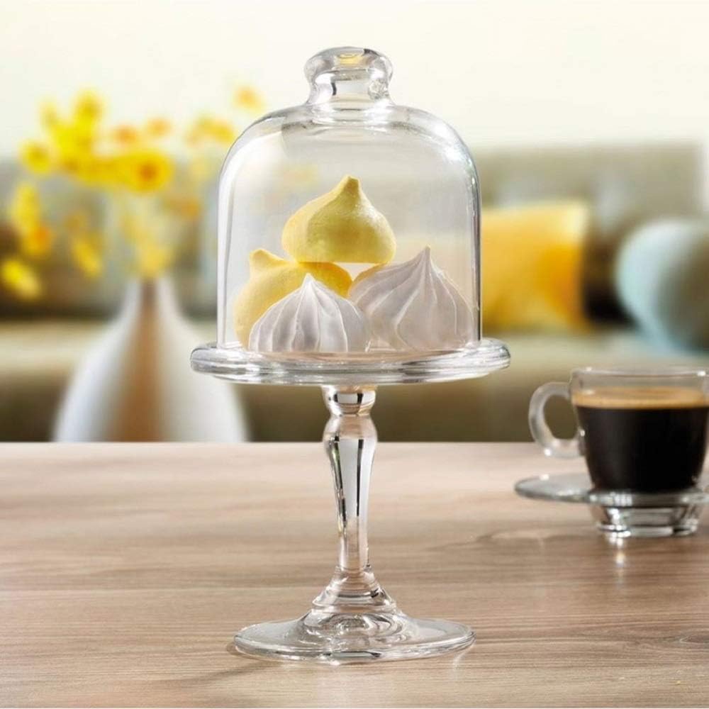HELDENA Mini Patisserie Servierglocke 198 mm – Glasglocke mit Fuß