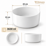 Wilmax Schale 23 cm 3630 ml Weiß Porzellan – Anwendungs- oder Detailansicht; Lieferumfang: 1 Stück