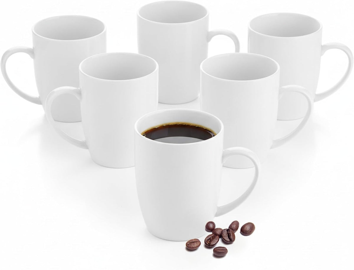 Wilmax Tasse 460 ml 6er-Set Weiß Porzellan – Produktansicht; Lieferumfang: 6 Stück