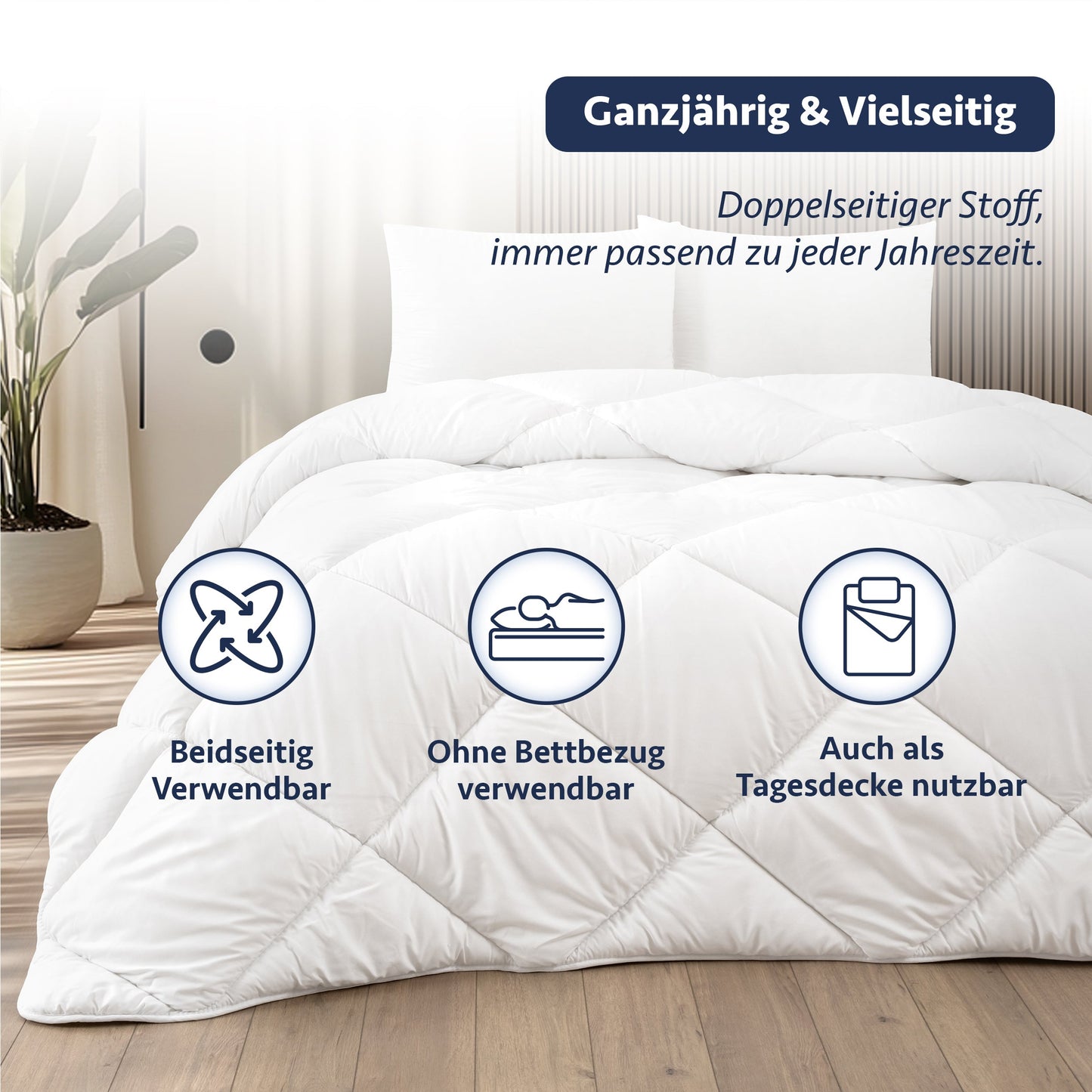 FORMEYA Steppdecke Grau doppelseitig für Alltag Gästezimmer und Familienhaushalt