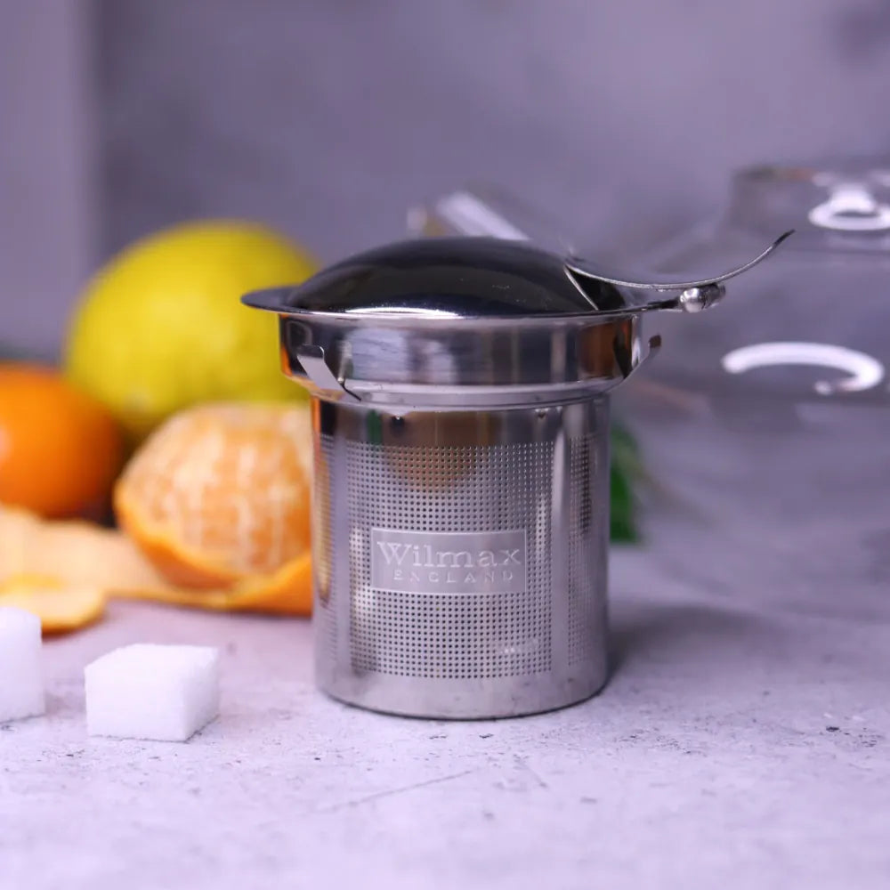 Wilmax Teekanne 1550 ml mit Edelstahlfilter Transparent Thermoglas – Anwendungs- oder Detailansicht; Lieferumfang: 1 Stück