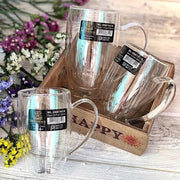 Wilmax Doppelwandiger Becher 400 ml 4er-Set Transparent – Anwendungs- oder Detailansicht; Lieferumfang: 4 Stück