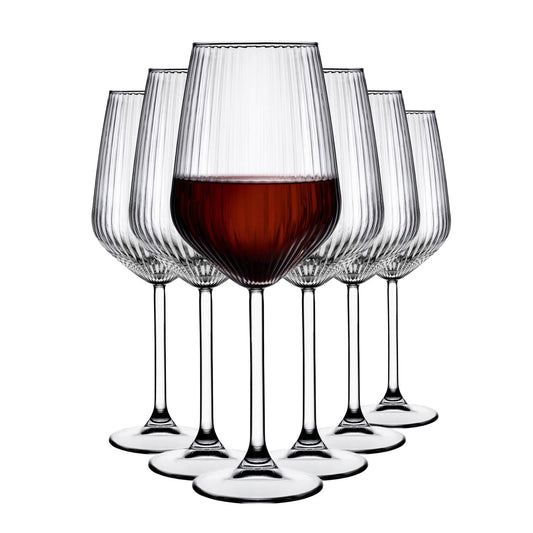 HELDENA Focus Rotweingläser 490 ml 6er Set aus klarem Glas für Rotwein