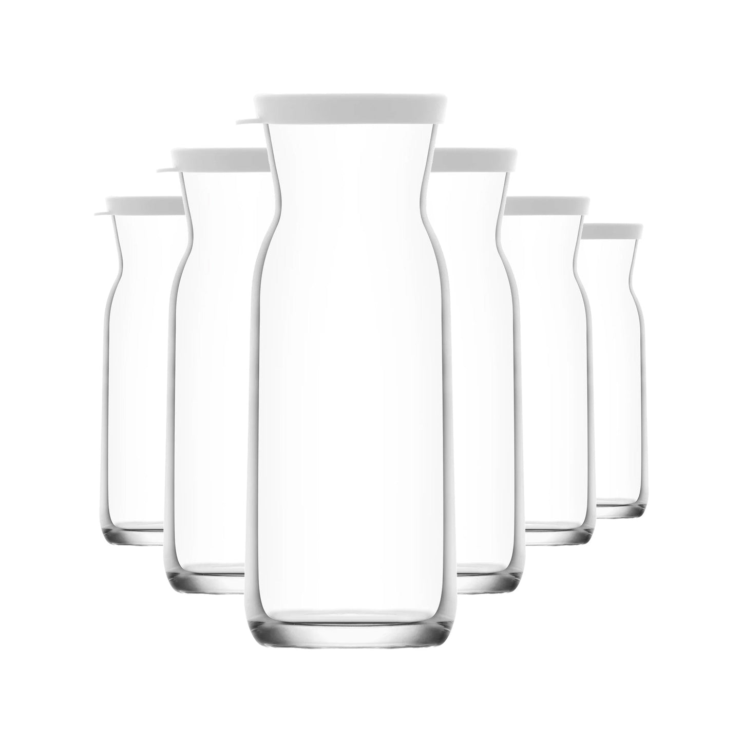 Transparente Karaffe aus Glas für Wein Wasser und frische Säfte
