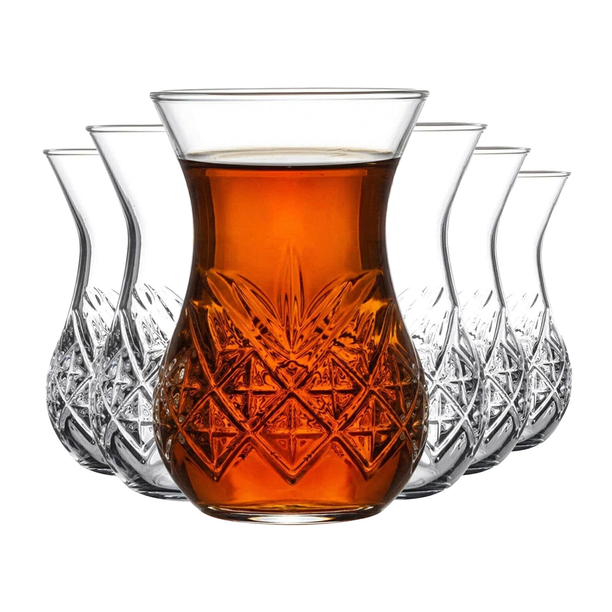 Pasabahce Timeless Teegläser 155 ml 6er Set Vintage Facettenschliff transparent