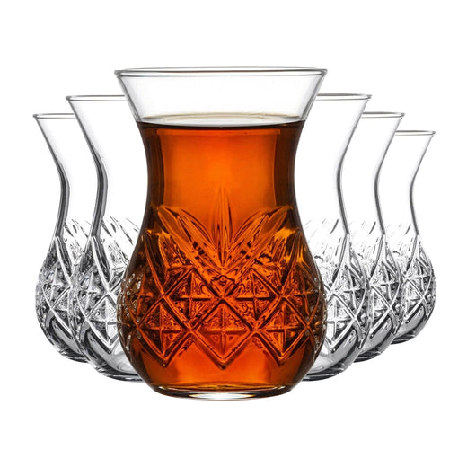 Pasabahce Timeless Teegläser 155 ml 6er Set Vintage Facettenschliff transparent