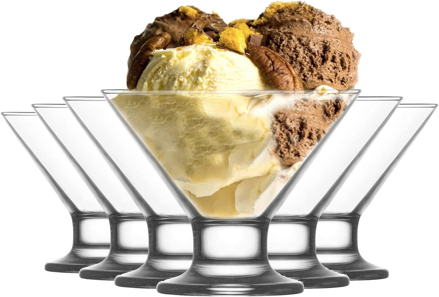 HELDENA Crema Dessertschalen 165 ml – 6er Set mit farbigem Fuß