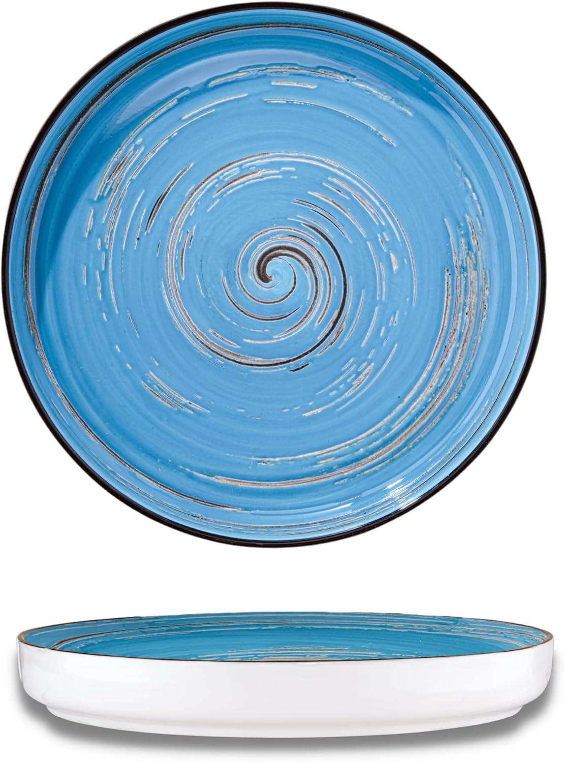 Wilmax Teller 28 cm Blau Porzellan – Produktansicht; Lieferumfang: 1 Stück