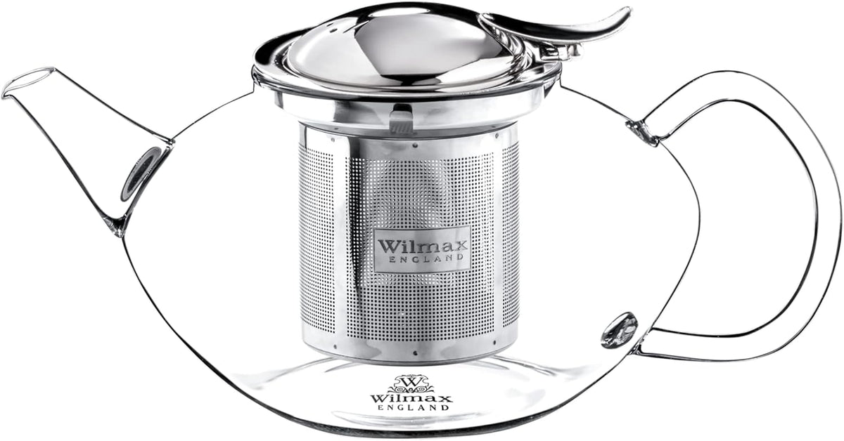 Wilmax Teekanne 1050 ml mit Edelstahlfilter Transparent Thermoglas – Anwendungs- oder Detailansicht; Lieferumfang: 1 Stück