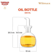 Wilmax Ölflasche 500 ml Transparent Glas – Anwendungs- oder Detailansicht; Lieferumfang: 1 Stück