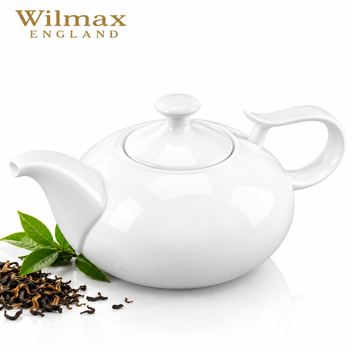 Wilmax Kaffee- und Teekanne mit Ausgusssieb 1150 ml Weiß Porzellan
