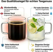 Wilmax Glastasse 500 ml 6er-Set Transparent Borosilikatglas – Anwendungs- oder Detailansicht; Lieferumfang: 6 Stück