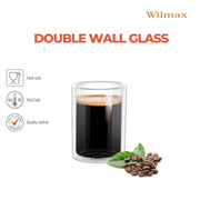 Wilmax Doppelwandiges Thermoglas 100 ml 6er-Set Transparent – Anwendungs- oder Detailansicht; Lieferumfang: 6 Stück