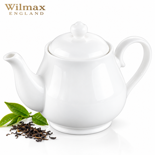 Wilmax Kaffee- und Teekanne mit Ausgusssieb 850 ml Weiß Porzellan