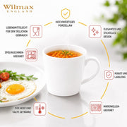 Wilmax Tasse 280 ml 4er-Set Weiß Porzellan – Anwendungs- oder Detailansicht; Lieferumfang: 4 Stück