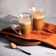 Wilmax Doppelwandige Tasse 250 ml 4er-Set Transparent – Anwendungs- oder Detailansicht; Lieferumfang: 4 Stück
