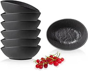 Wilmax Ovale Schale 8 × 6 × 3 cm 6er-Set Schwarz Porzellan – Produktansicht; Lieferumfang: 6 Stück