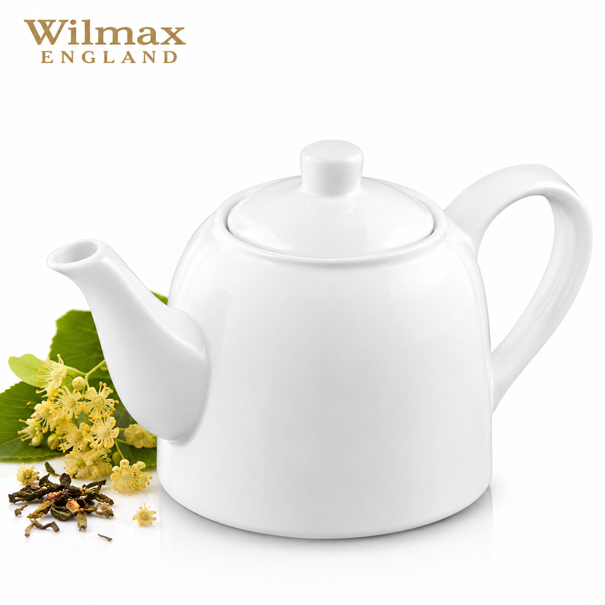 Wilmax Kaffee- und Teekanne mit Ausgusssieb 900 ml Weiß Porzellan