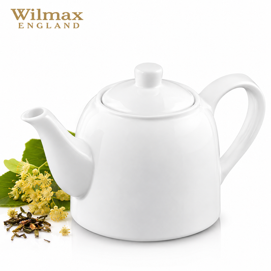 Wilmax Kaffee- und Teekanne mit Ausgusssieb 900 ml Weiß Porzellan