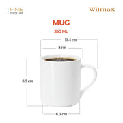 Wilmax Becher 320 ml 2er-Set Weiß Porzellan – Anwendungs- oder Detailansicht; Lieferumfang: 2 Stück
