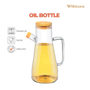 Wilmax Ölflasche 900 ml mit Ausgießer und Filter Transparent Glas – Anwendungs- oder Detailansicht; Lieferumfang: 1 Stück