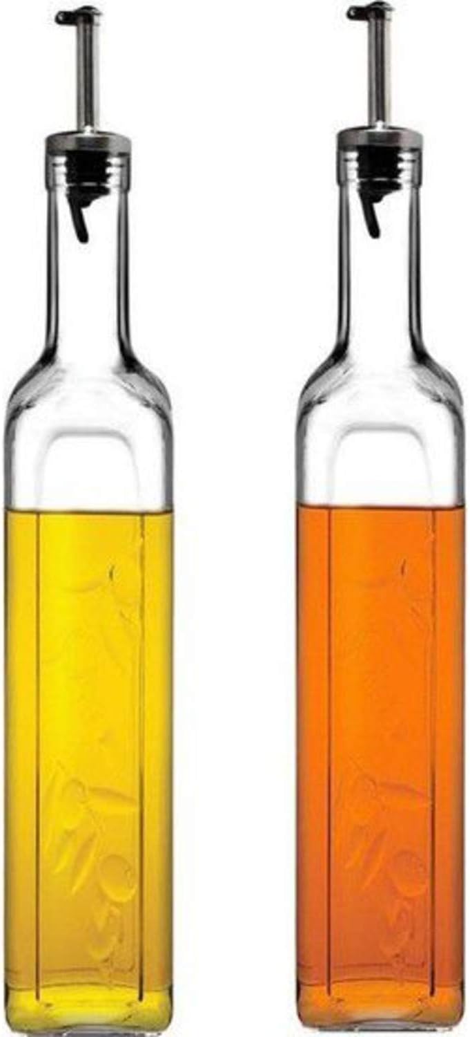 HELDENA Öl- und Essigflaschen 500 ml – 2 Glasflaschen mit Ausgießer