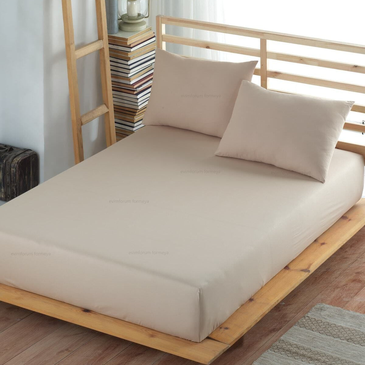 Spannbettlaken Set Grau Jersey Detail weich dehnbar Schlafzimmer