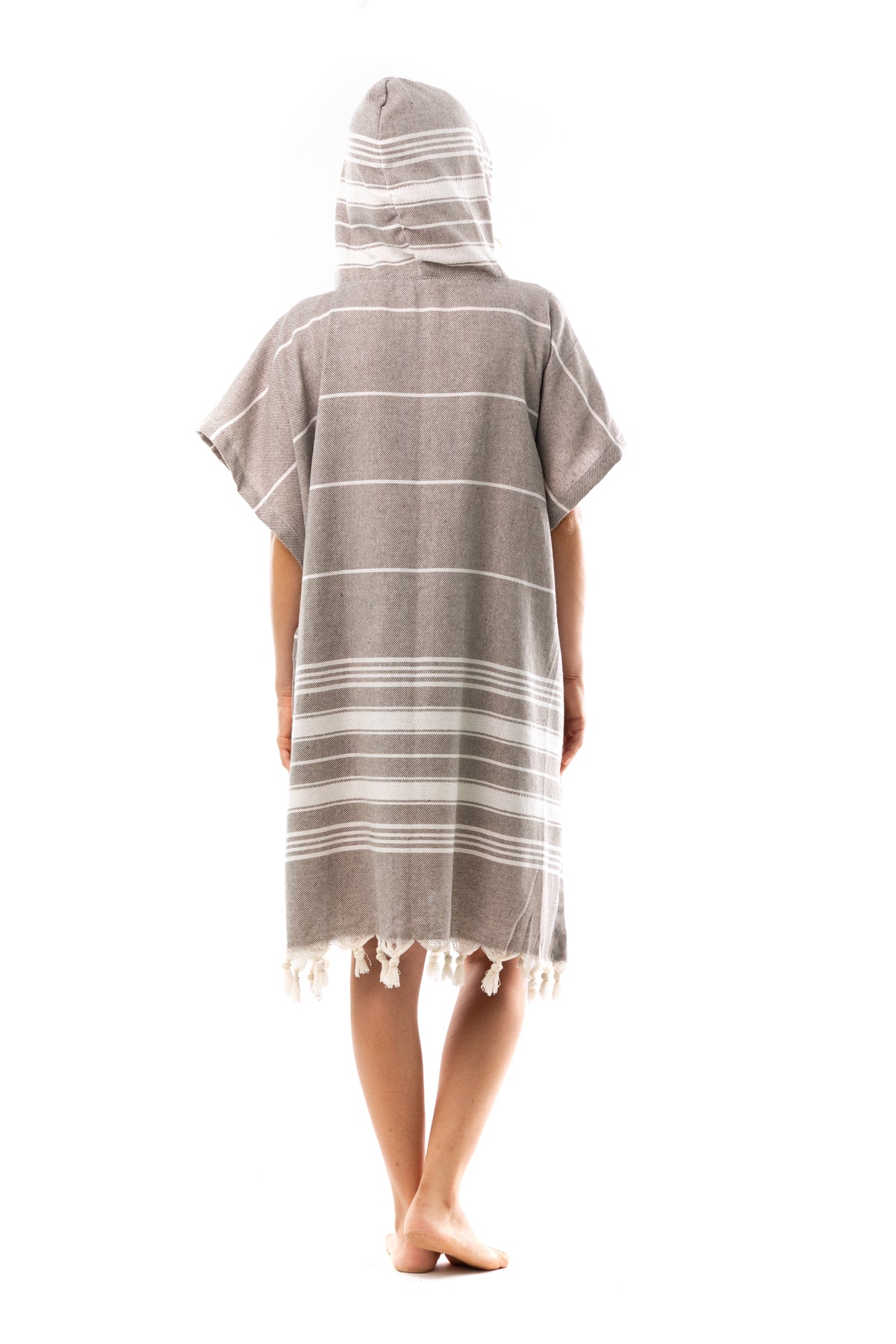 HELDENA Baumwoll-Poncho Braun S/M als praktisches Badtextil für moderne Badezimmer
