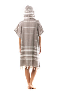 HELDENA Baumwoll-Poncho Braun S/M als praktisches Badtextil für moderne Badezimmer