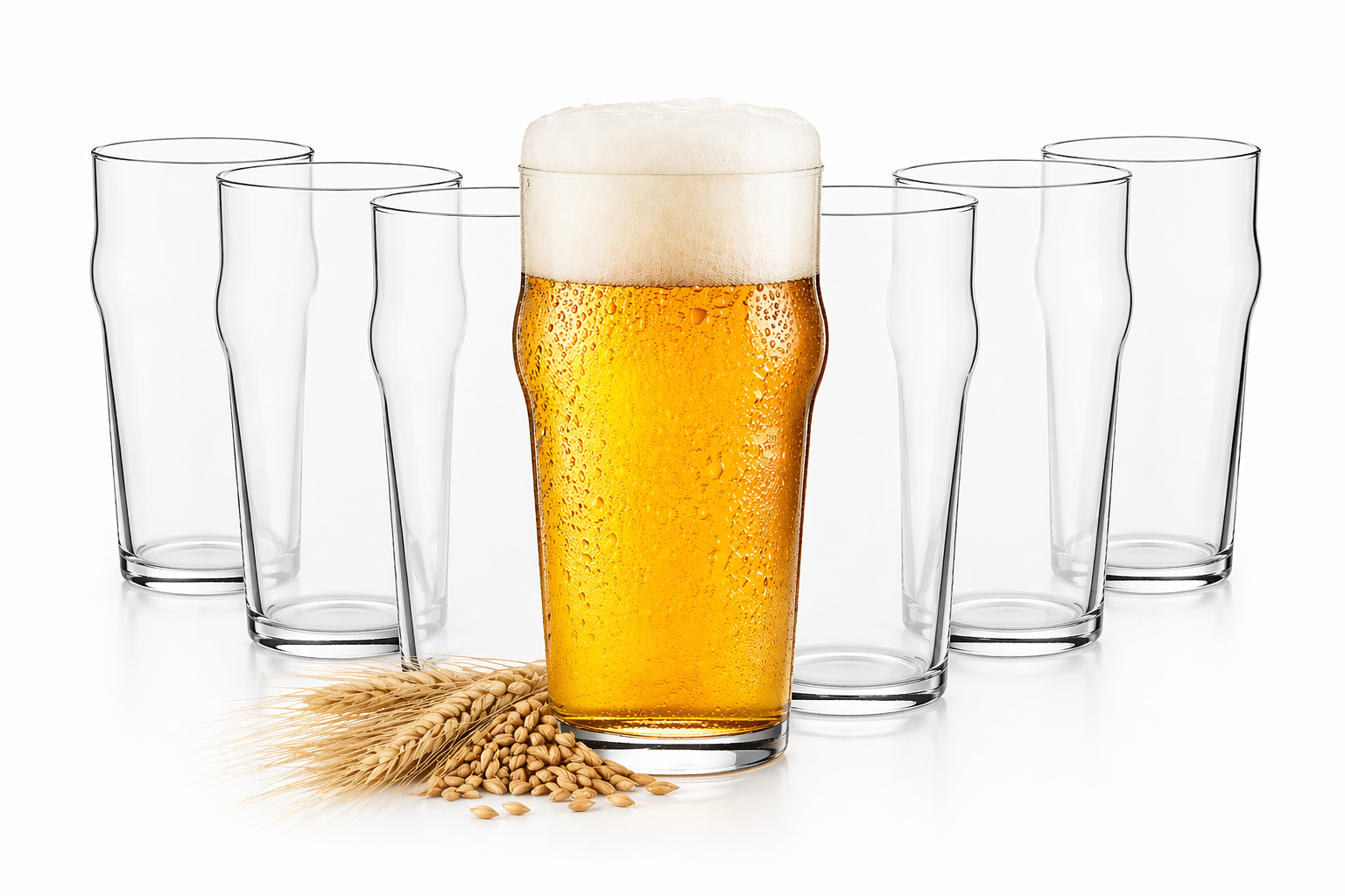 Biergläser 570 ml 6er Set klassische Pint Gläser Nonic Biergläser für Hausbar und BBQ