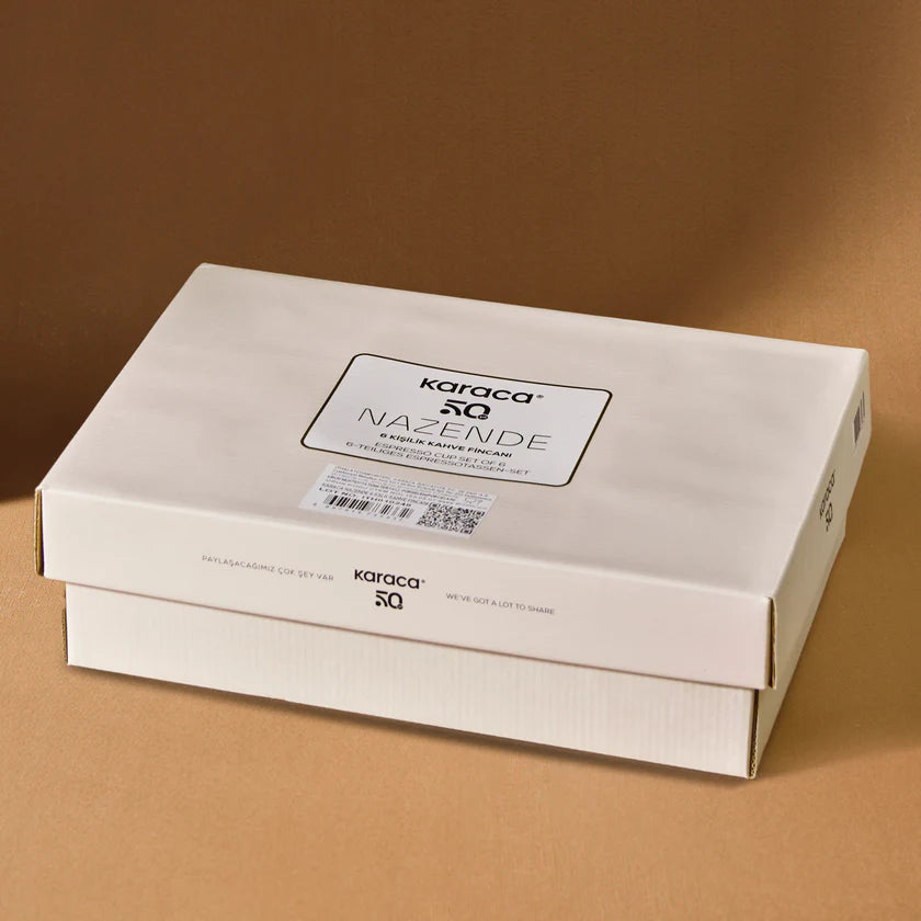 Karaca Nazende Kaffee-Set Geschenkverpackung 50. Jubiläumskollektion