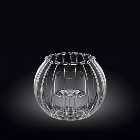 Wilmax Teelichthalter aus Thermoglas 12 x 10 cm