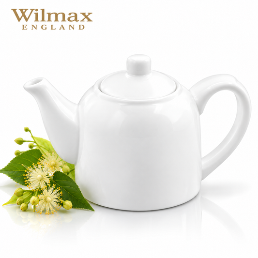 Wilmax Kaffee- und Teekanne mit Ausgusssieb 500 ml Weiß Porzellan