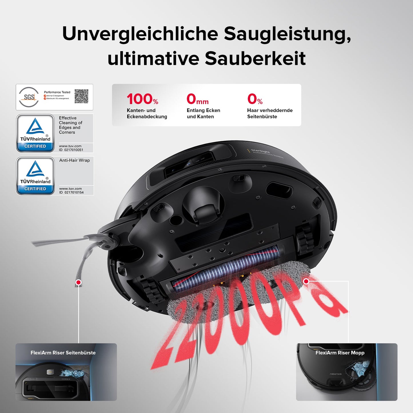 Roborock Saros Z70 Saug- und Wischroboter mit OmniGrip-Arm – 22.000 Pa