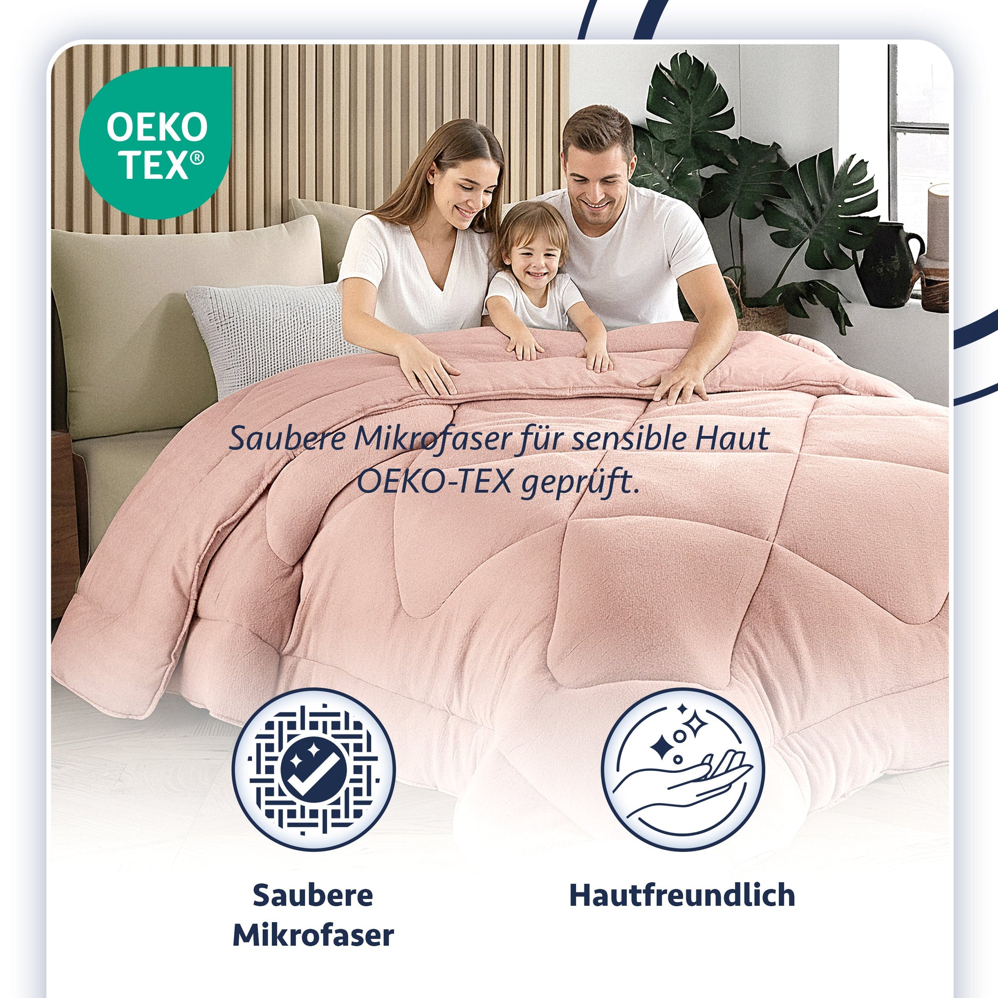 Doppelseitige Steppdecke Rosa mit warmer Wellsoft Seite