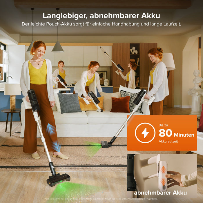 H60 Hub Pro knickbares Rohr reinigt unter Tisch und Sofa