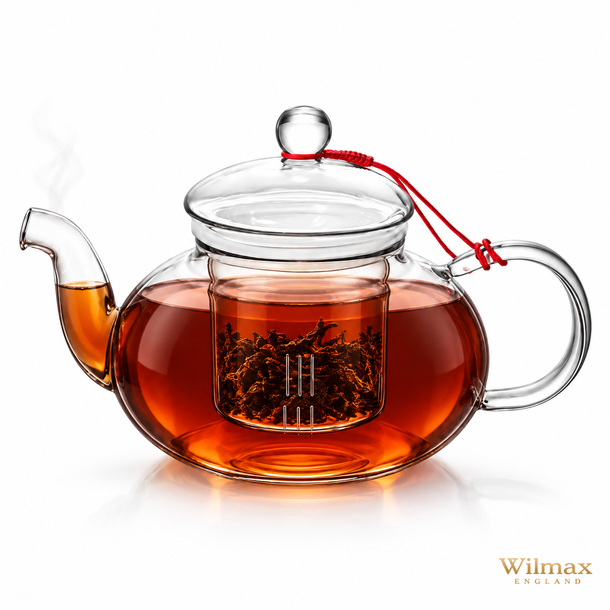 Wilmax Teekanne 620 ml mit Glasfilter Transparent Thermoglas